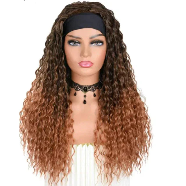 Peruca cacheada com bandana