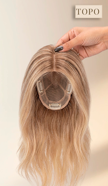 Topo Cabelo Humano Loiro Silk base
