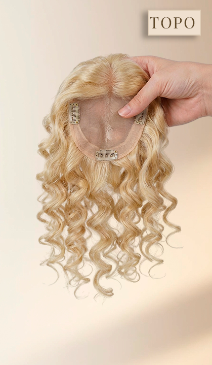 Topo Cacheado Cabelo Humano Personalizado