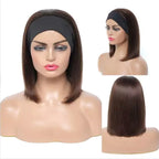 Peruca lisa com bandana fibra premium