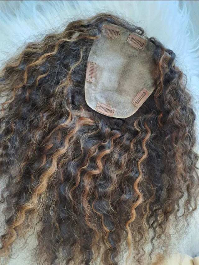 Topo Cacheado Cabelo Humano Personalizado