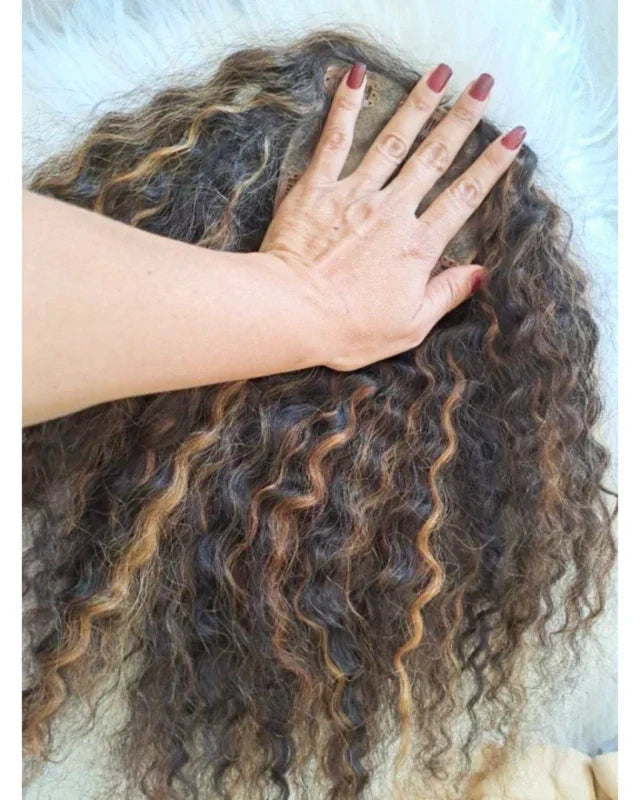Topo Cacheado Cabelo Humano Personalizado