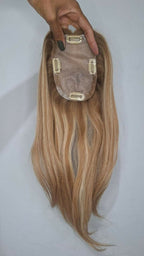 Topo Cabelo Humano Loiro Silk base