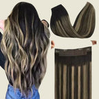 Aplique de tic tac e fio invisível cabelo natural