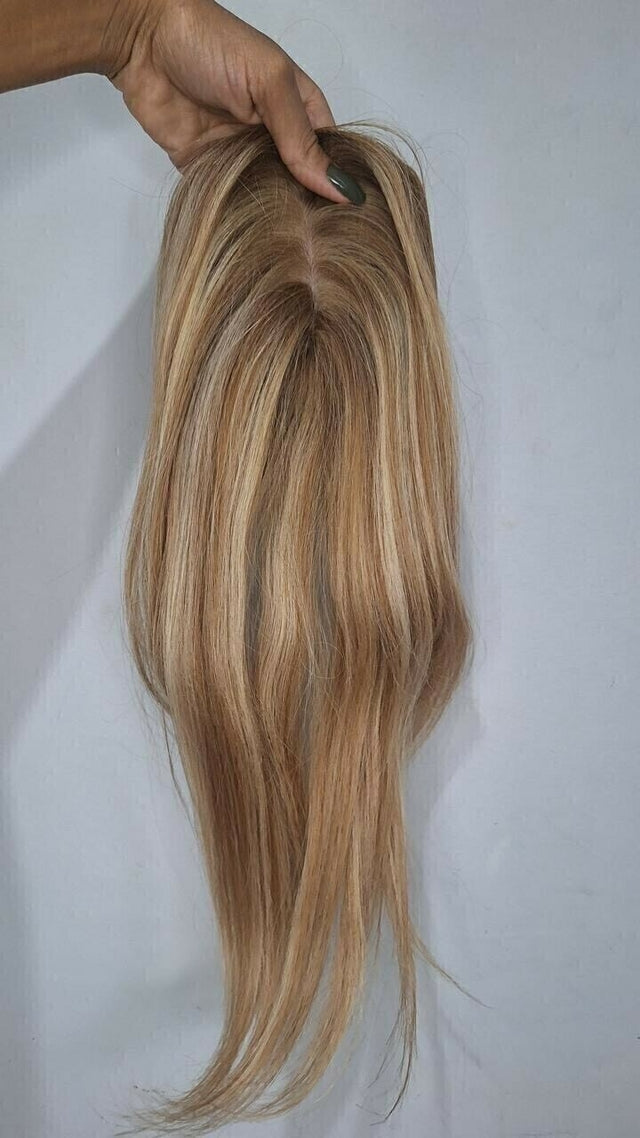 Topo Cabelo Humano Loiro Silk base
