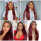 Peruca lisa com bandana fibra premium