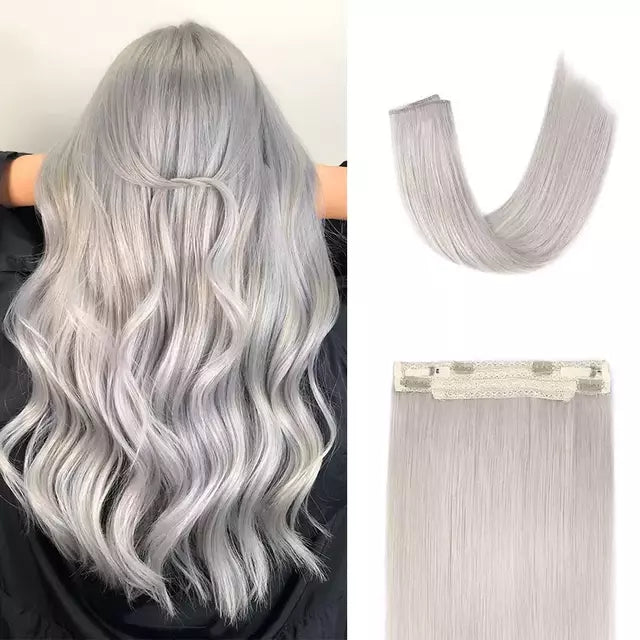 Aplique de tic tac e fio invisível cabelo natural