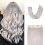 Aplique de tic tac e fio invisível cabelo natural
