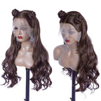 Lace wig Longa de fibra humanizada