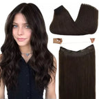Aplique de tic tac e fio invisível cabelo natural