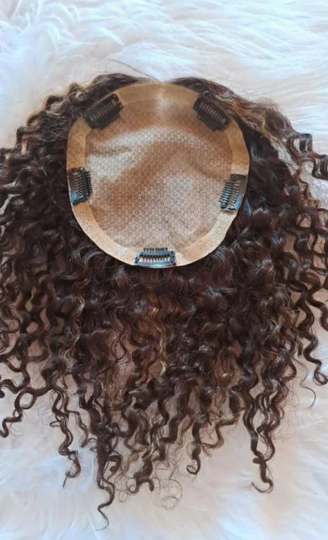 Topo Cacheado Cabelo Humano Personalizado