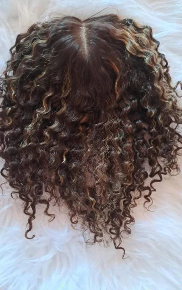 Topo Cacheado Cabelo Humano Personalizado