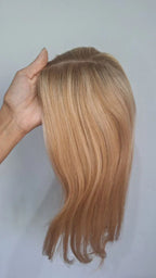 Topo Cabelo Humano Loiro Silk base