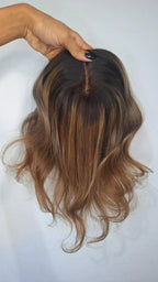Topo Cabelo Humano Loiro Silk base