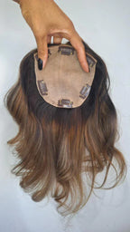 Topo Cabelo Humano Loiro Silk base